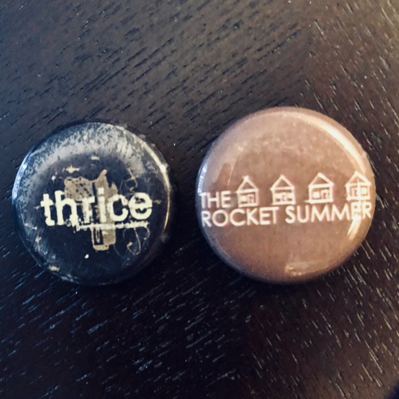 Set Of 7 Buttons: Thrice, Rocket Summer, New Amsterdams, Ben Kweller, Str8 Edge - Picture 7 of 8